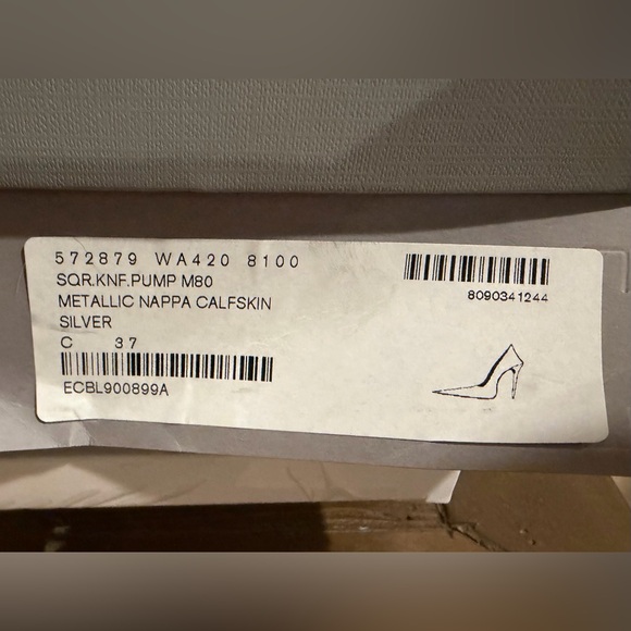 BALENCIAGA Metallic Nappa Square Knife 80mm Pumps - Picture 2 of 13